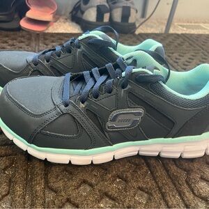 Navy and Mint Athletic Sneakers
